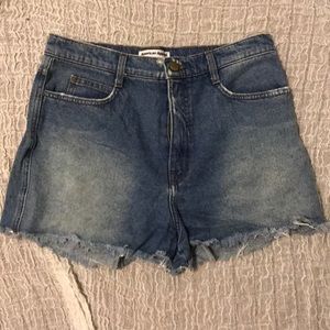 American Apparel high waist shirt cutoff denim